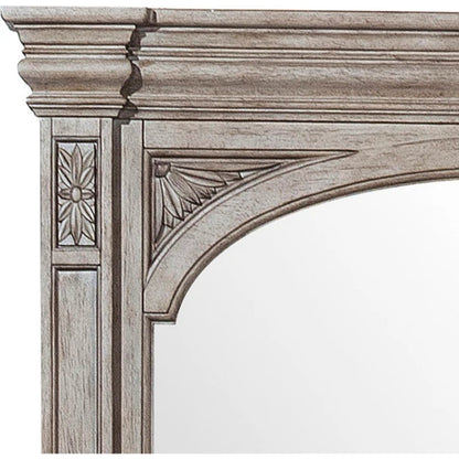 Kingsbury Mirror by Pulaski Furniture in french grey. Made from oak veneers, hardwood solids in a traditional style.