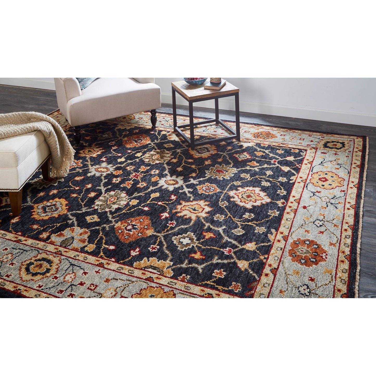 011 SI-1753257,SI-1753258 | Lifestyle | Carrington Traditional Oriental Rug - 6500F by Feizy in black, gold, gray. Made from wool in a unique style.