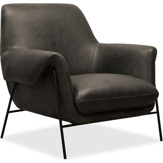 Ambroise Club Chair by Hooker Furniture. Made from leather in a traditional style.
