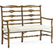 Casual Accents Medium Driftwood Ladderback Bench, Uph by Jonathan Charles. Made from acacia in a cottage & farmhouse style.