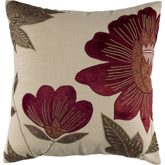 Downs Pillow by HedgeApple Essentials in beige, red. Made from unique in a traditional style.