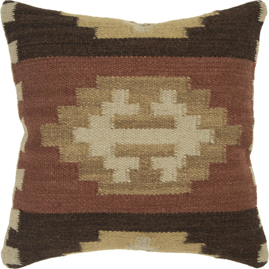 Harlan Pillow by HedgeApple Essentials in brown, red. Made from wool in a unique style.