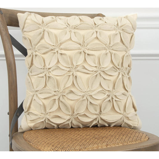 Keith Pillow by HedgeApple Essentials in ivory, cream. Made from wool cotton, polyester in a unique style.