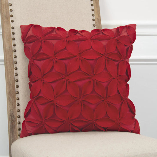 Phelps Pillow by HedgeApple Essentials in red. Made from wool cotton, polyester in a unique style.