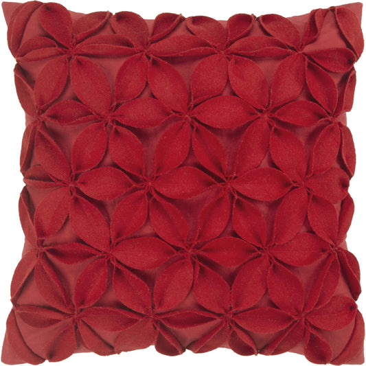 Phelps Pillow by HedgeApple Essentials in red. Made from wool cotton, polyester in a unique style.