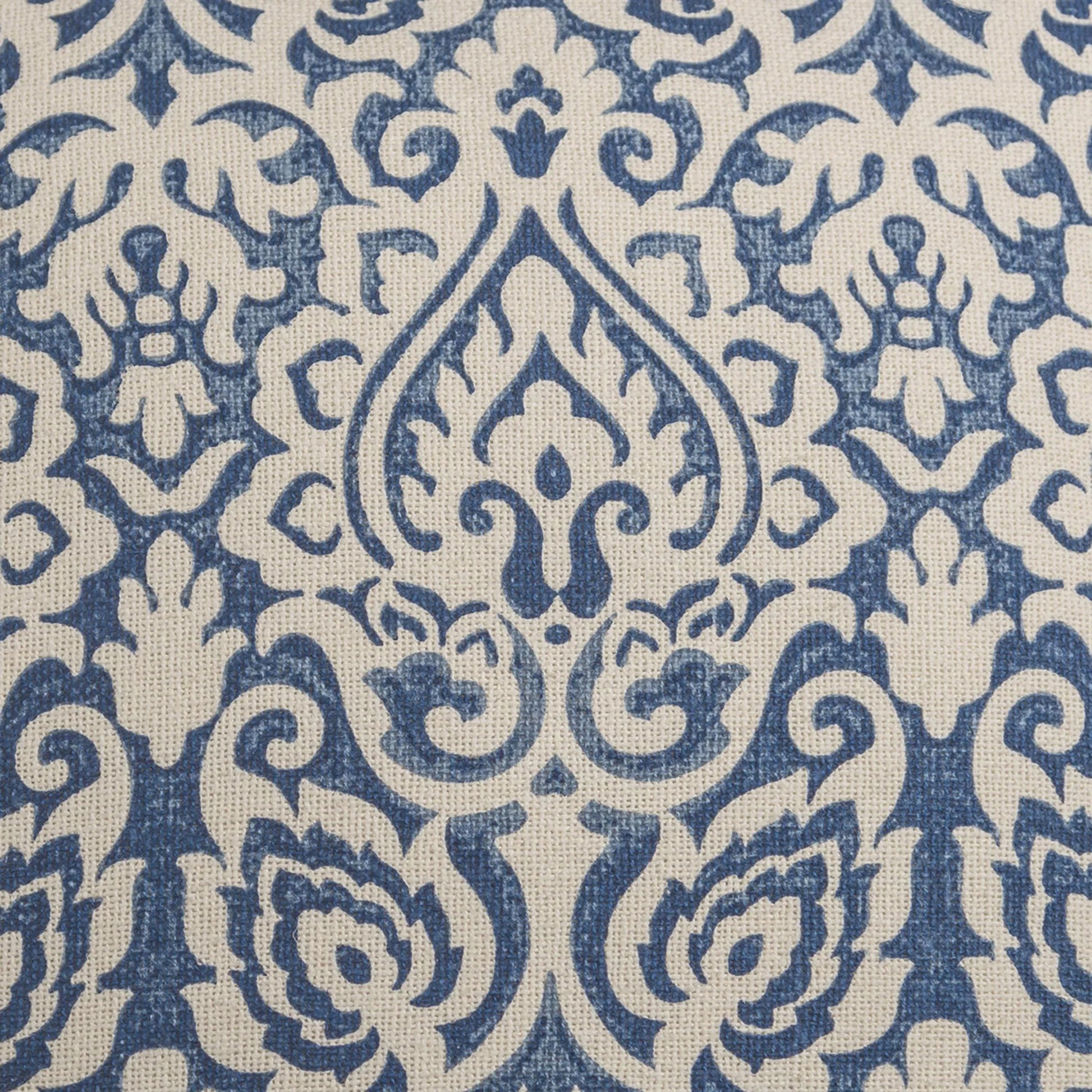 Victoria Pillow by HedgeApple Essentials in blue. Made from cotton burlap in a traditional style.