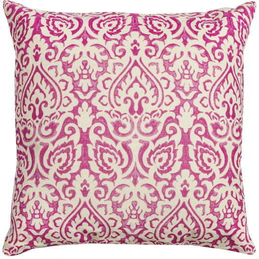 Casey Pillow by HedgeApple Essentials in pink, white. Made from cotton burlap in a unique style.
