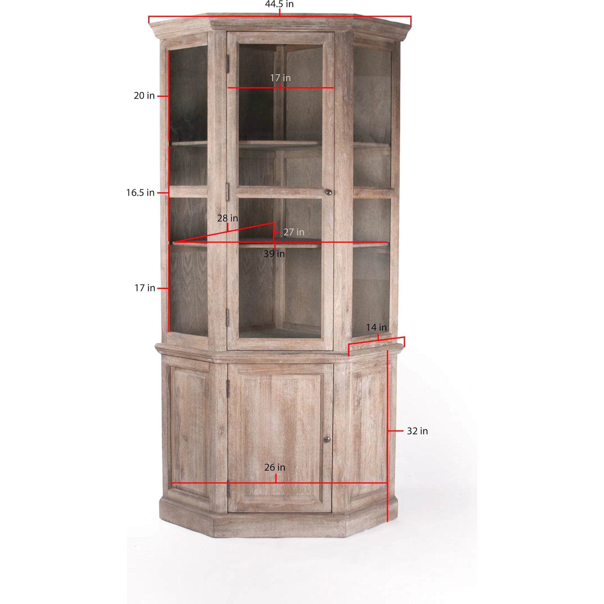 Edgar Cabinet by Zentique in limed gray and oak. Made from oak in a cottage & farmhouse style.