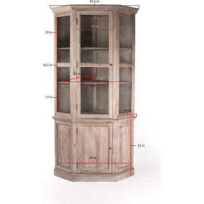 Edgar Cabinet by Zentique in limed gray and oak. Made from oak in a cottage & farmhouse style.