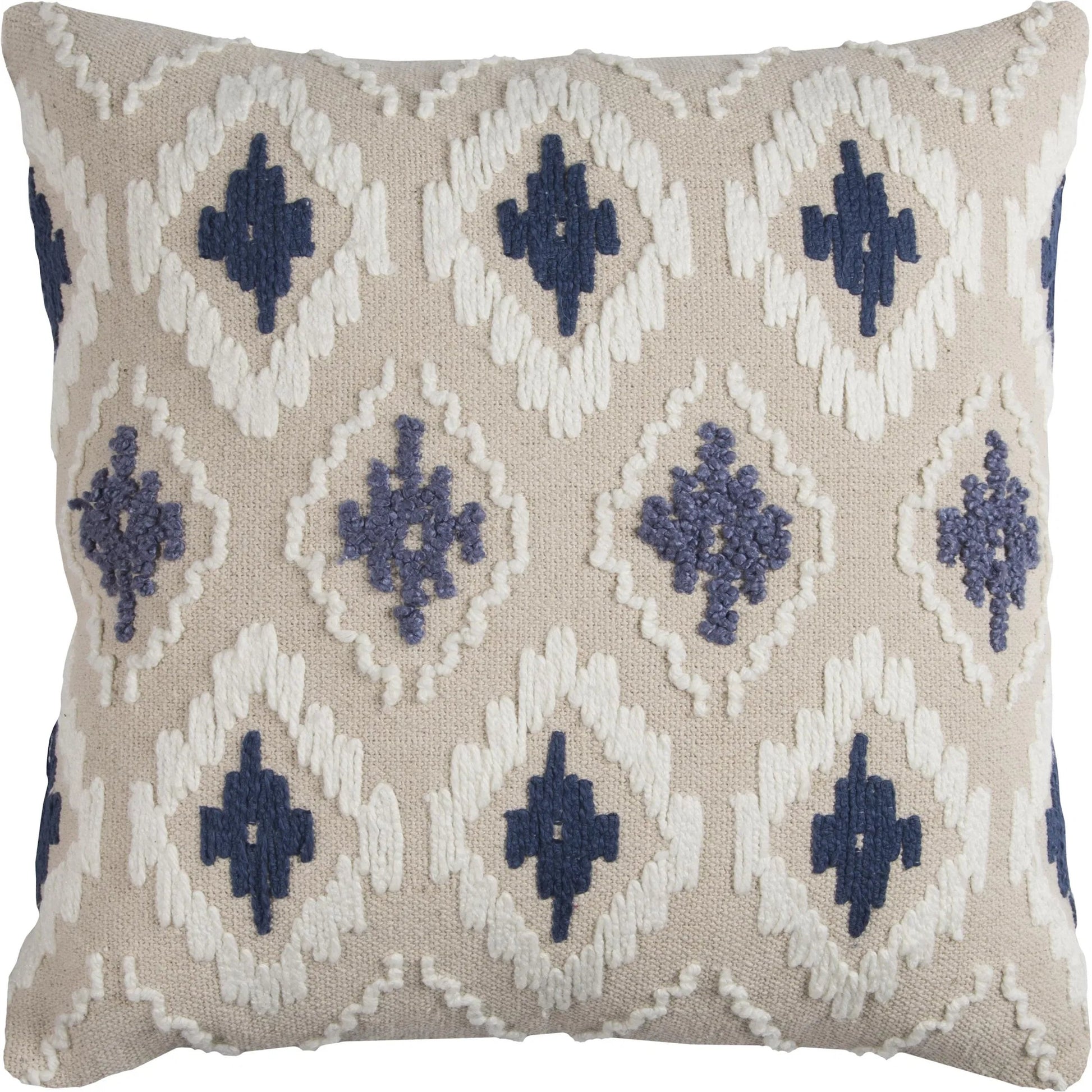 Anne Pillow by HedgeApple Essentials in neutral, blue. Made from polyester, cotton canvas (recyceld) in a rustic style.