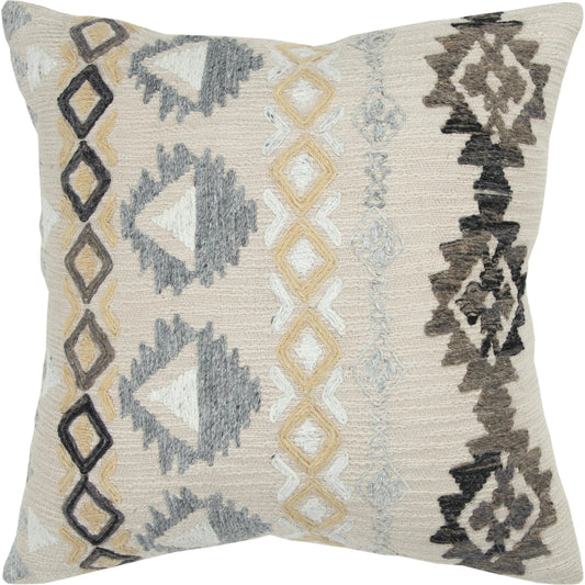 Bowcreek Pillow by HedgeApple Essentials in brown, gray, yellow. Made from cotton, polyester in a unique style.