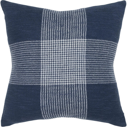 Nodaway Pillow by HedgeApple Essentials in indigo, white, blue. Made from cotton in a unique style.