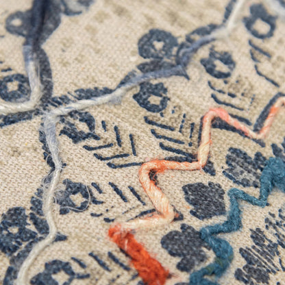 Paola Pillow by HedgeApple Essentials in beige, neutral, rust, blue. Made from cotton, polyester in a traditional style.