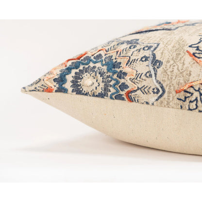 Paola Pillow by HedgeApple Essentials in beige, neutral, rust, blue. Made from cotton, polyester in a traditional style.