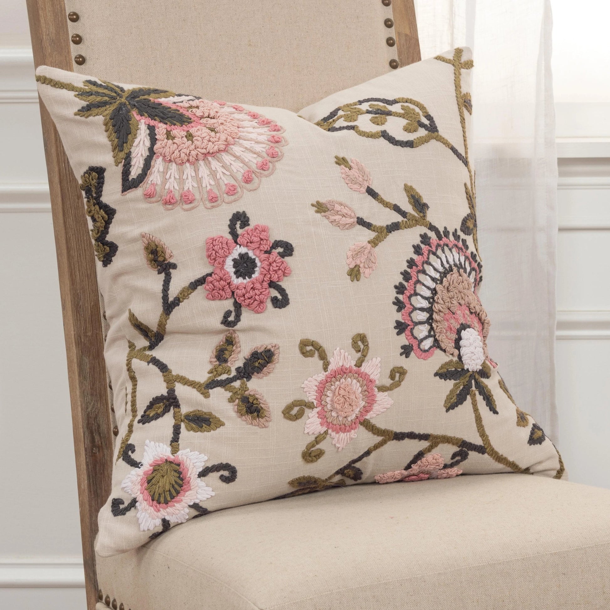 Butte Pillow by HedgeApple Essentials in blush. Made from polyester, cotton in a transitional style.