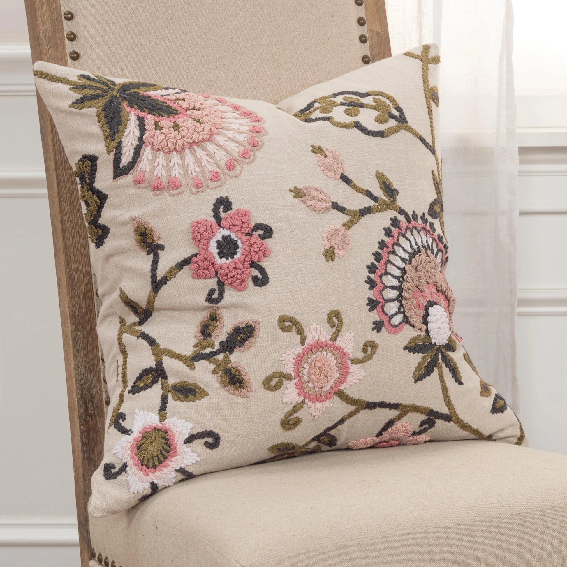 Butte Pillow by HedgeApple Essentials in blush. Made from polyester, cotton in a transitional style.