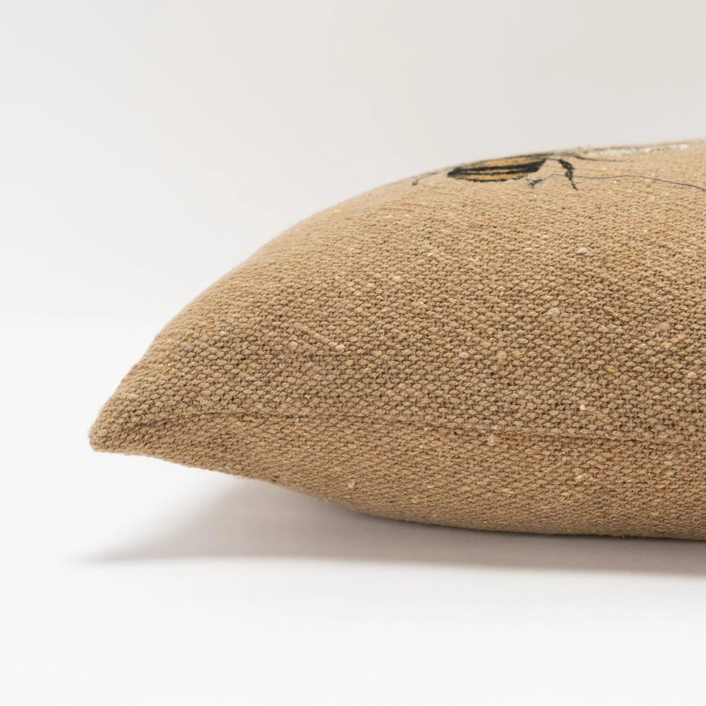 003 SI-2438480 | Closeup | Culberson Pillow by HedgeApple Essentials in brown, yellow, black. Made from cotton in a cottage & farmhouse style.