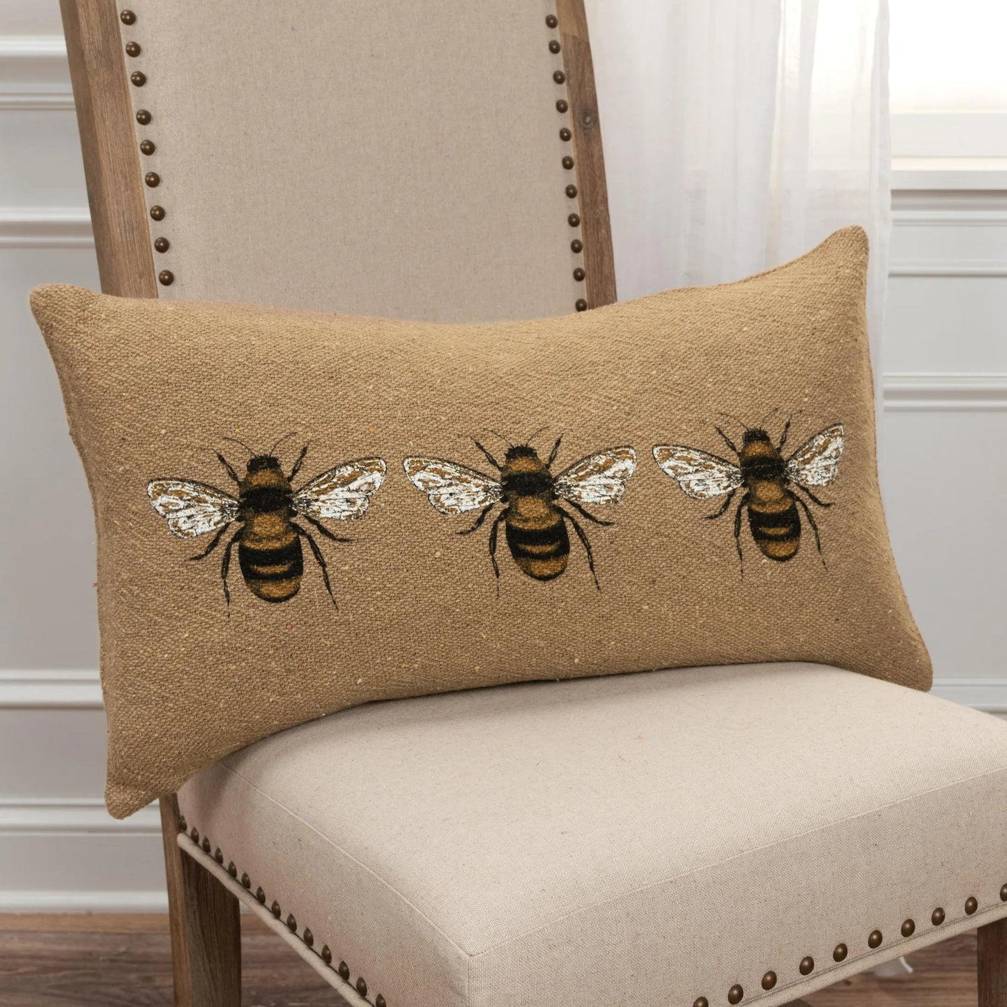 004 SI-2438480 | Lifestyle | Culberson Pillow by HedgeApple Essentials in brown, yellow, black. Made from cotton in a cottage & farmhouse style.