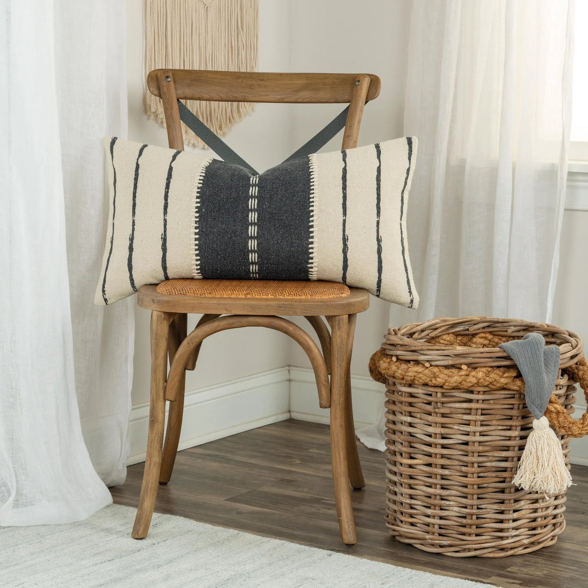 Turkey Pillow by HedgeApple Essentials in black, ivory. Made from cotton canvas in a eclectic & global style.
