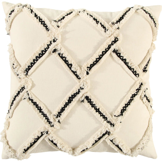 Nuckolls Pillow by HedgeApple Essentials in off-white, black. Made from cotton duck in a unique style.