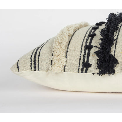 Beadle Pillow by HedgeApple Essentials in black. Made from polyester, cotton in a rustic style.