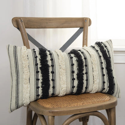 Beadle Pillow by HedgeApple Essentials in black. Made from polyester, cotton in a rustic style.