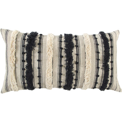 Beadle Pillow by HedgeApple Essentials in black. Made from polyester, cotton in a rustic style.