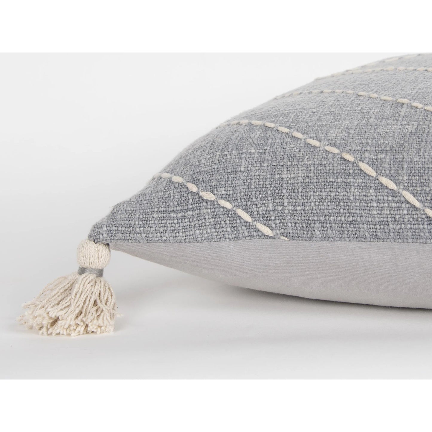 003 SI-2438752 | Closeup | Bee Pillow by HedgeApple Essentials in grey. Made from textured cotton in a transitional style.
