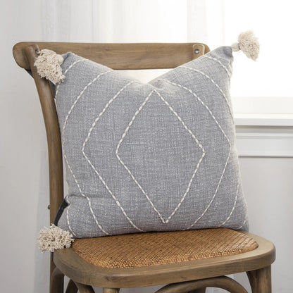 Bee Pillow by HedgeApple Essentials in grey. Made from textured cotton in a transitional style.