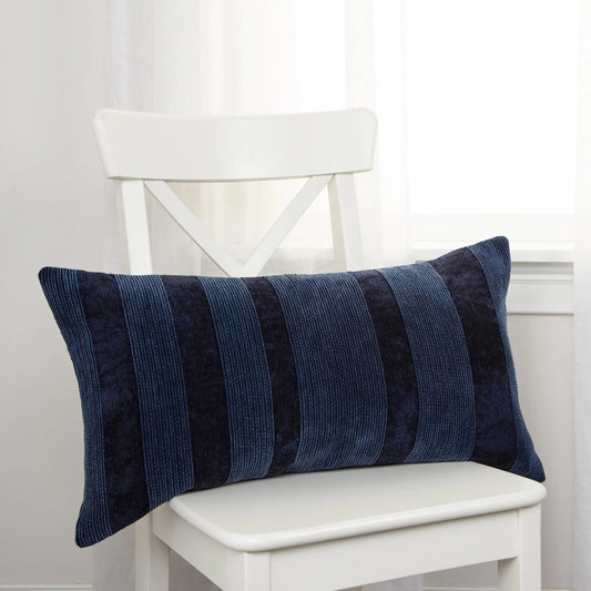 Nolan Pillow by HedgeApple Essentials in navy. Made from cotton viscose velvet in a unique style.