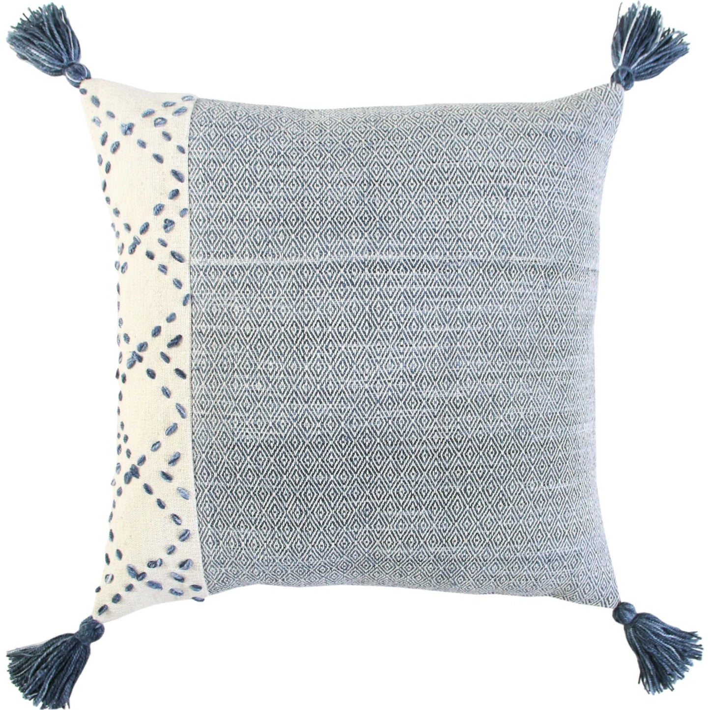 001 SI-2438786 | Primary Silo | Mound Indoor/Outdoor Pillow by HedgeApple Essentials in ivory, blue. Made from polyester in a transitional style.