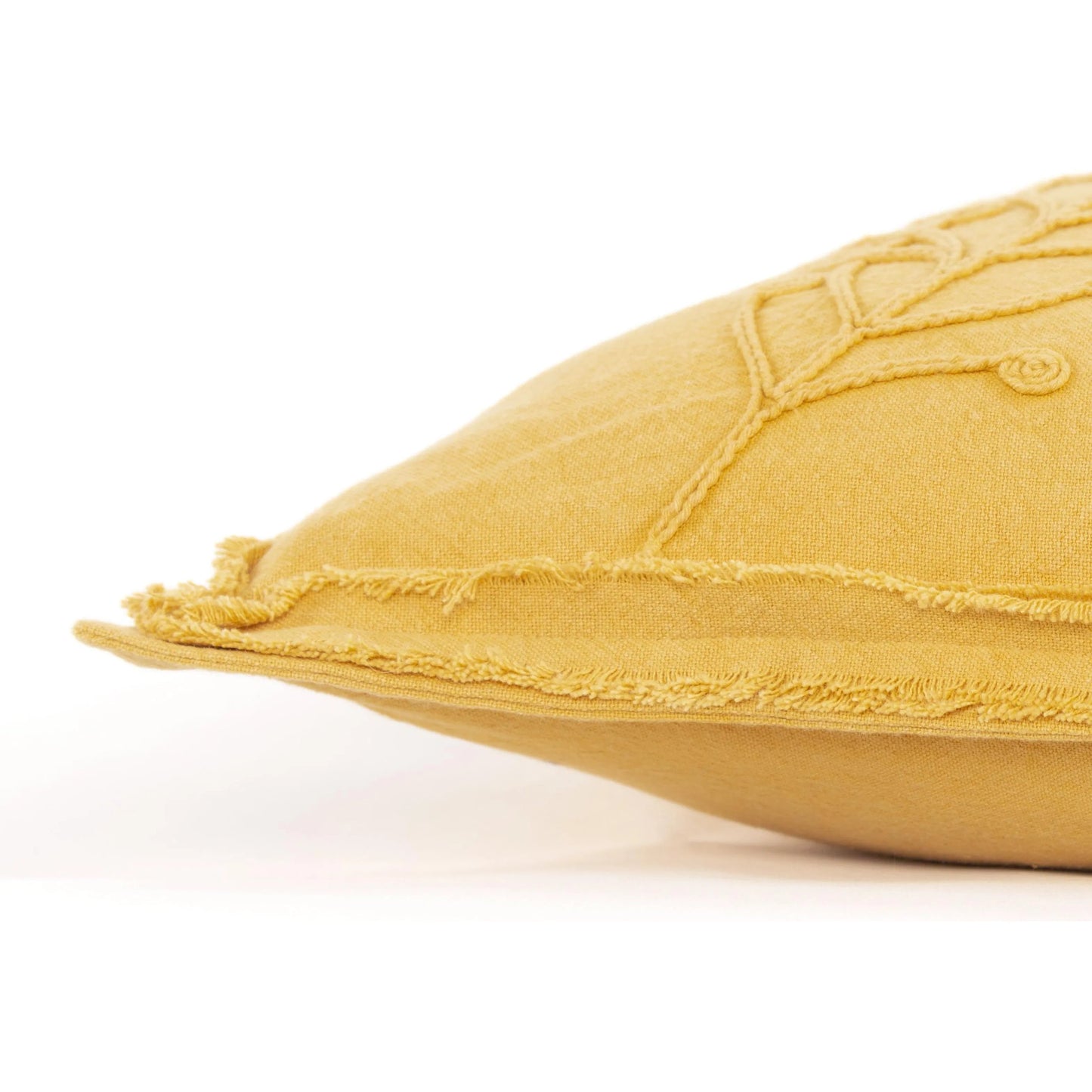 003 SI-2438660 | Closeup | Casey Pillow by HedgeApple Essentials in gold, yellow. Made from cotton in a eclectic & global style.