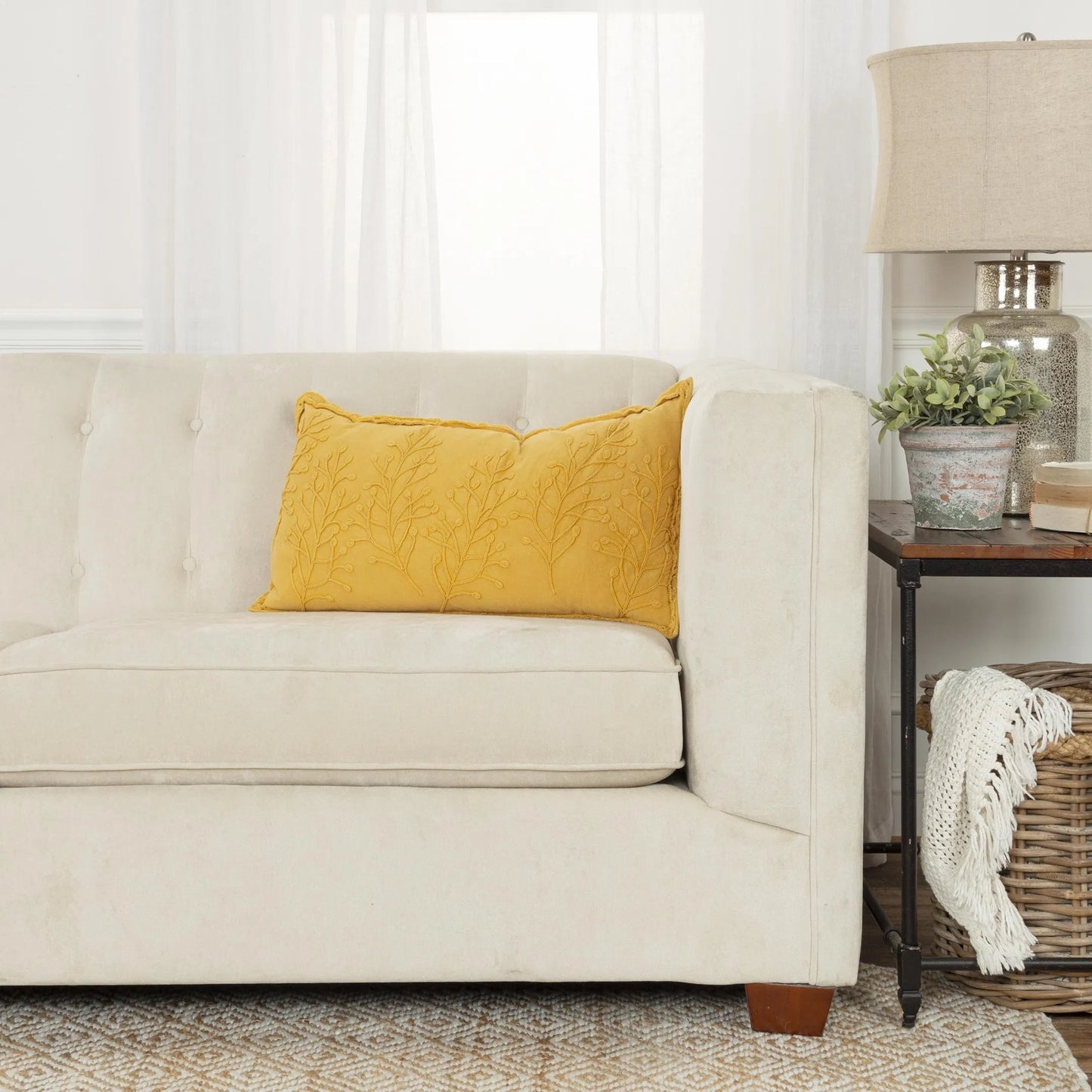 004 SI-2438660 | Lifestyle | Casey Pillow by HedgeApple Essentials in gold, yellow. Made from cotton in a eclectic & global style.