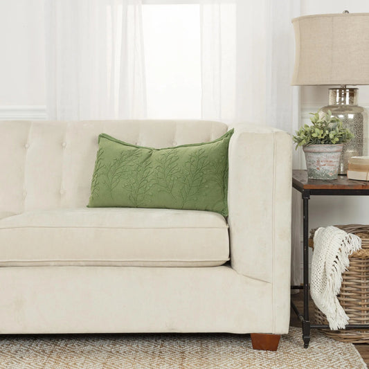 Stateline Pillow by HedgeApple Essentials in green. Made from cotton in a unique style.