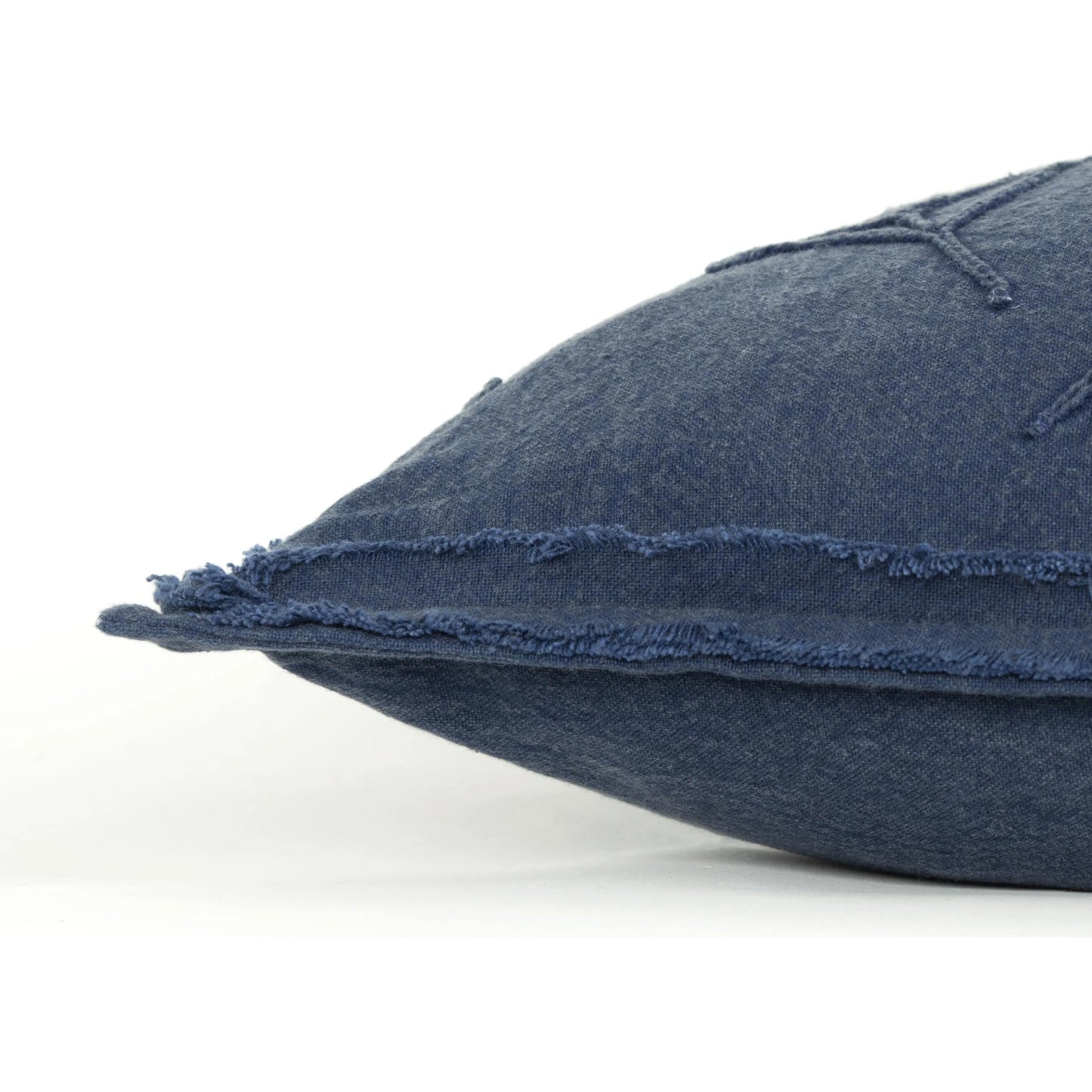 003 SI-2438566 | Closeup | Holmwood Pillow by HedgeApple Essentials in dark blue, indigo blue, navy. Made from cotton casement in a coastal style.