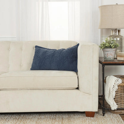 Holmwood Pillow by HedgeApple Essentials in dark blue, indigo blue, navy. Made from cotton casement in a coastal style.