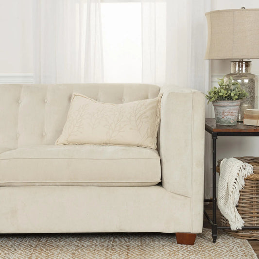 McPherson Pillow by HedgeApple Essentials in off white, ivory. Made from cotton casement in a unique style.