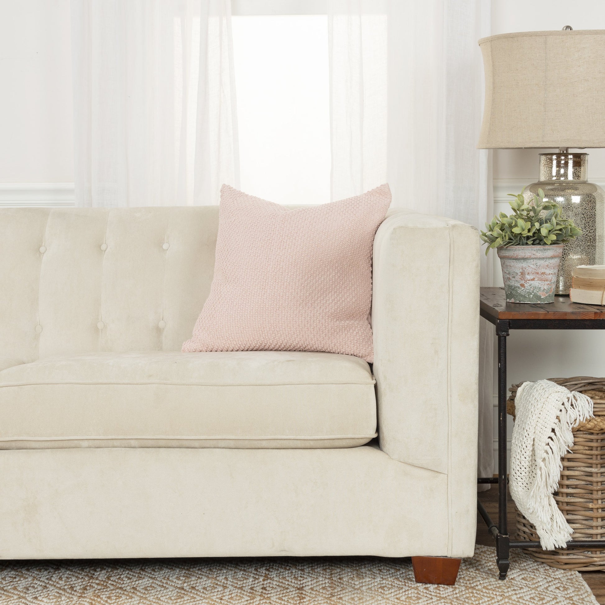 Tinian Pillow by HedgeApple Essentials. Made from cotton, cotton dot pannel in a modern style.
