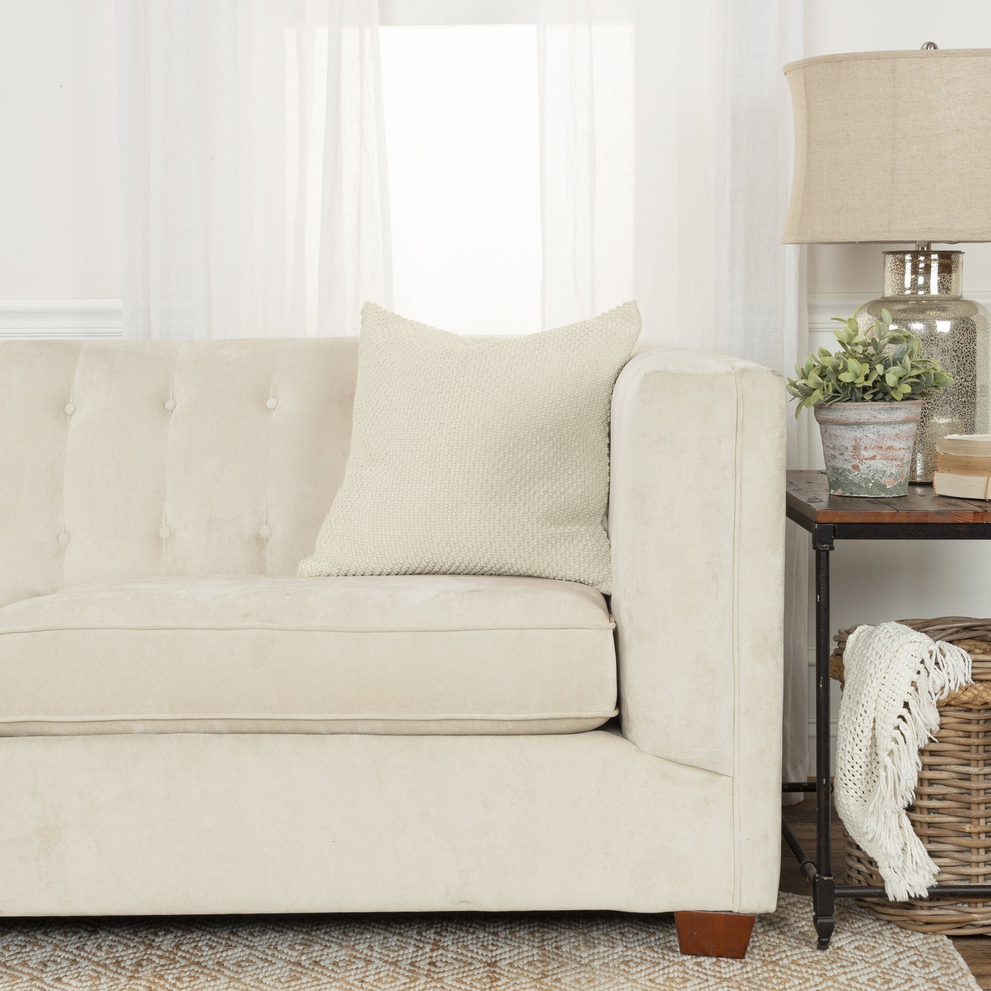 Tinian Pillow by HedgeApple Essentials. Made from cotton, cotton dot pannel in a modern style.