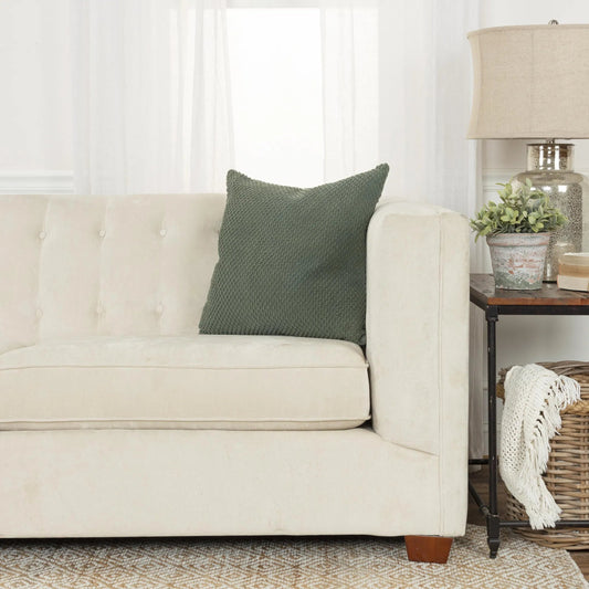 Tinian Pillow by HedgeApple Essentials in olive green. Made from cotton in a unique style.