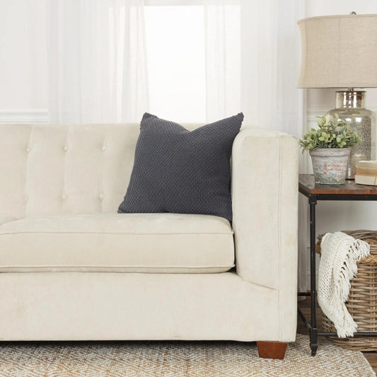Newaygo Pillow by HedgeApple Essentials in dark grey. Made from cotton in a unique style.
