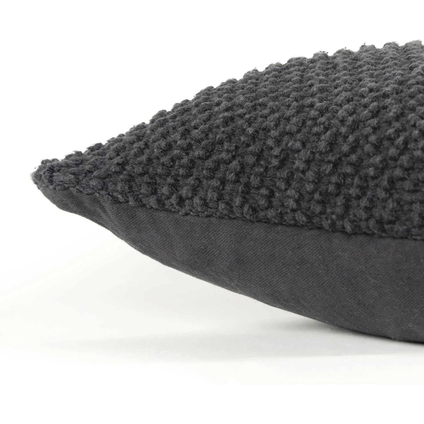 003 SI-2438424 | Closeup | Kanawha Pillow by HedgeApple Essentials in black. Made from cotton in a modern style.