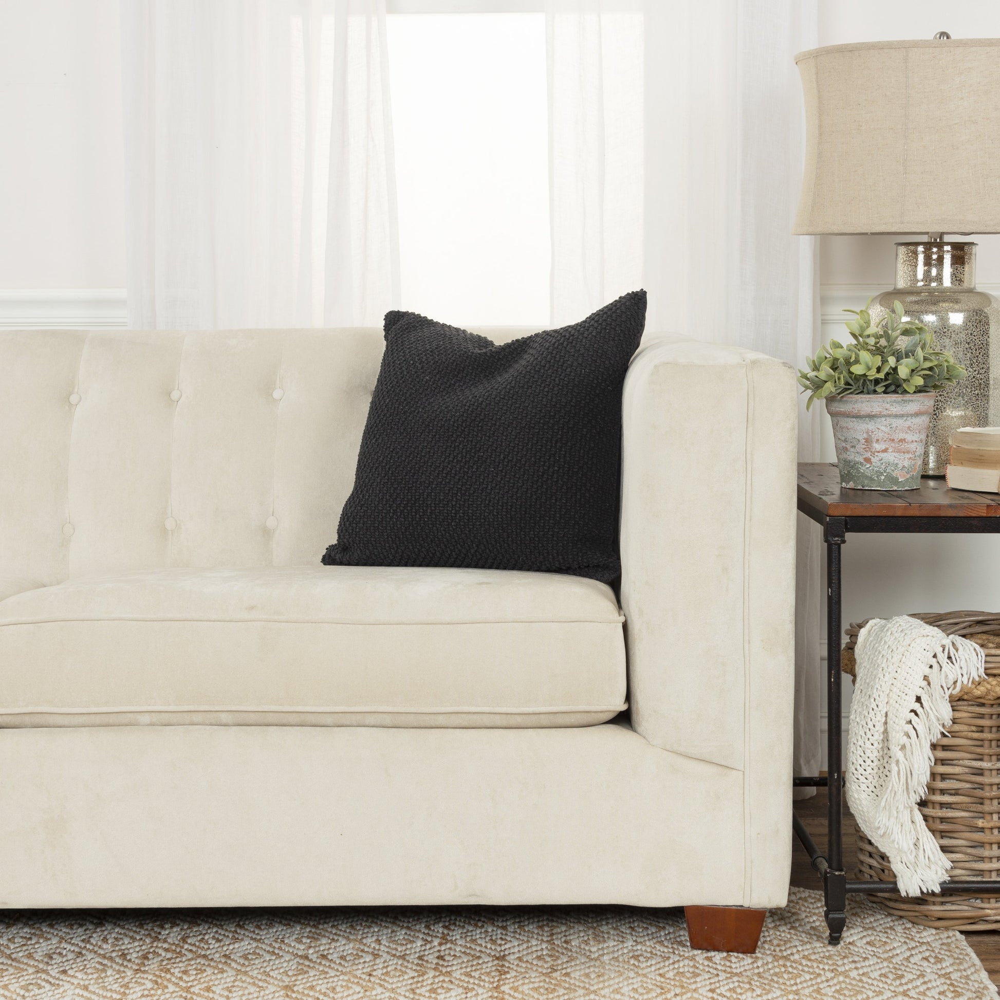 Tinian Pillow by HedgeApple Essentials. Made from cotton, cotton dot pannel in a modern style.