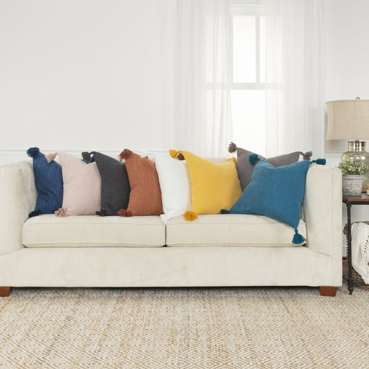 Bailey Pillow by HedgeApple Essentials in terra cotta. Made from woven cotton, cotton in a modern style.