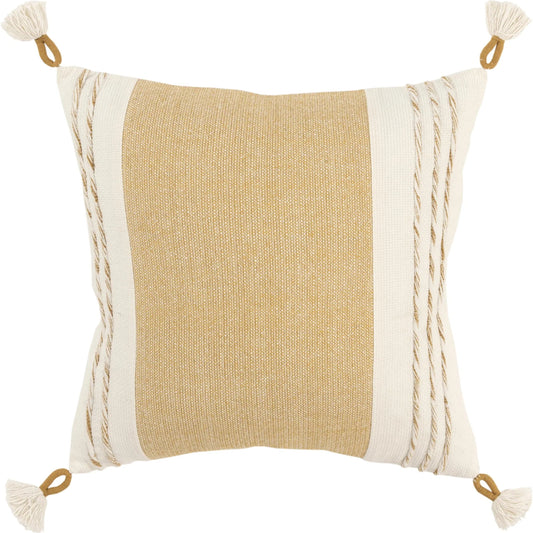 Guernsey Pillow by HedgeApple Essentials in yellow, white. Made from cotton in a unique style.