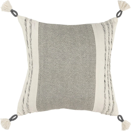 Escambia Pillow by HedgeApple Essentials in grey, white. Made from cotton in a unique style.
