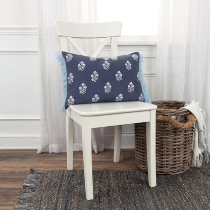 Hartland Pillow by HedgeApple Essentials in blue. Made from cotton, polyester in a traditional style.