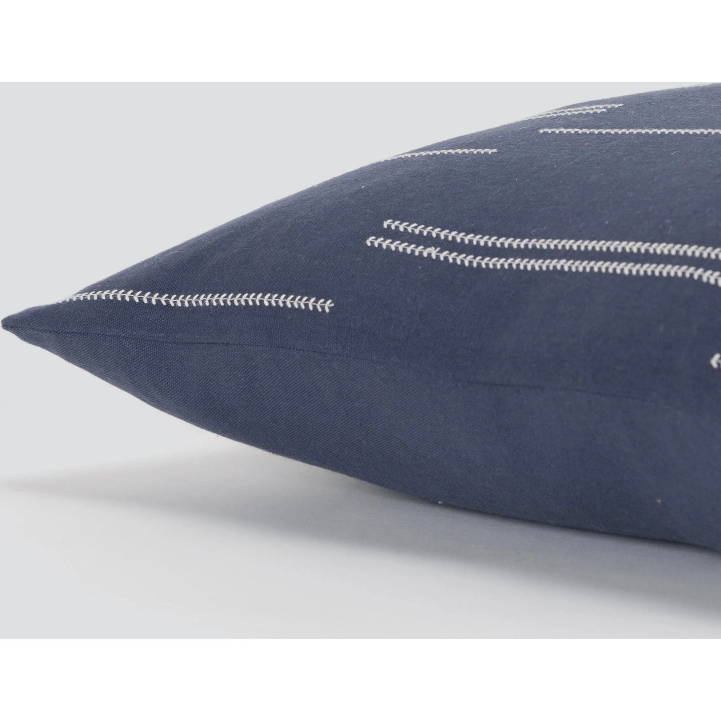 003 SI-2438986 | Closeup | Hudspeth Pillow by HedgeApple Essentials in white, blue. Made from cotton in a transitional style.