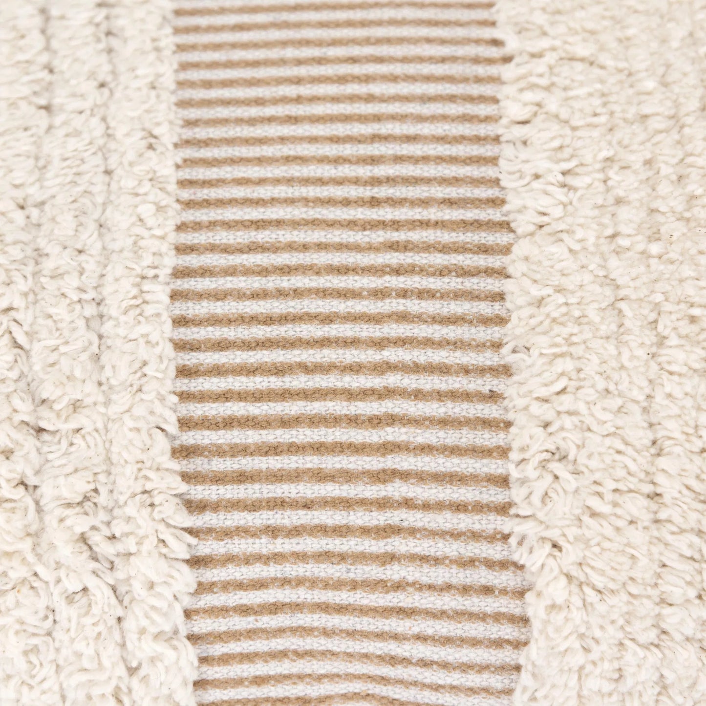 002 SI-2438561 | Closeup | Modoc Pillow by HedgeApple Essentials in dark beige, ivory. Made from cotton, polyester in a rustic style.
