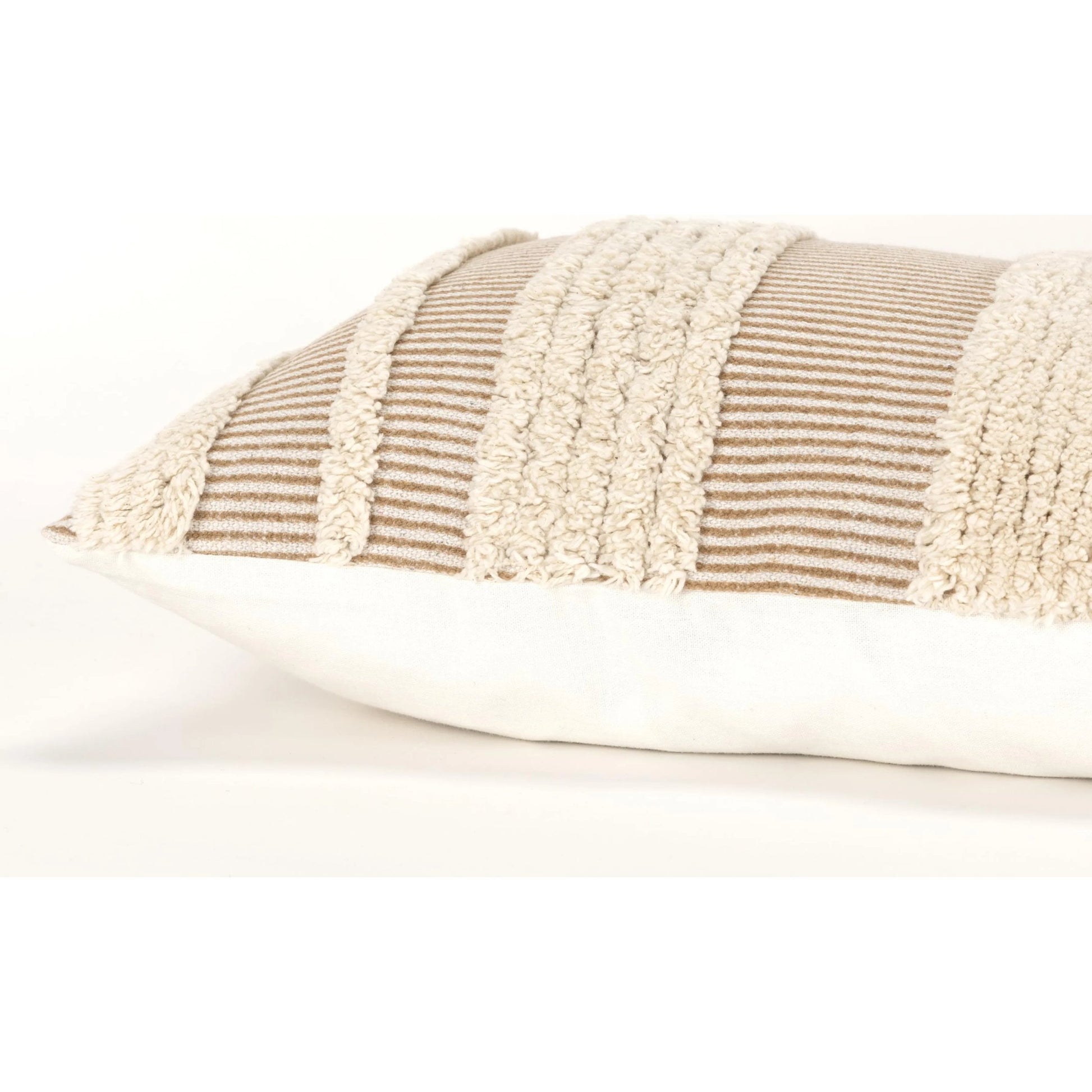 Modoc Pillow by HedgeApple Essentials in dark beige, ivory. Made from cotton, polyester in a rustic style.